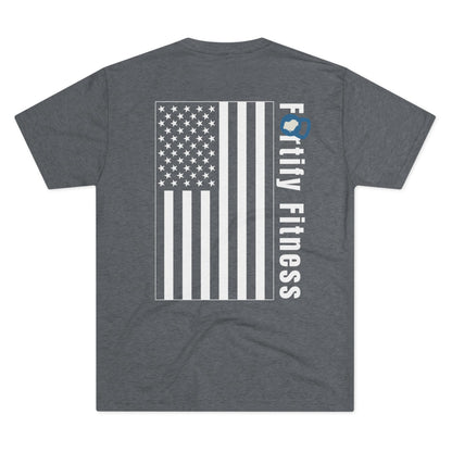 Fortify Fitness American Flag -  Unisex Tri-Blend Crew Tee